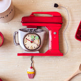 Allen Designs - Vintage Red Mixer Cupcake Bakery Swing Pendulum Wall Clock P1371