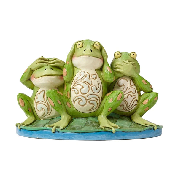 "Sale" Jim Shore Heartwood Creek - Croak No Evil Frogs Figurine 4047051