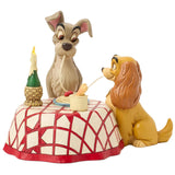 Jim Shore Disney Traditions - Lady and The Tramp Spaghetti Dinner for Two Figurine 6016899