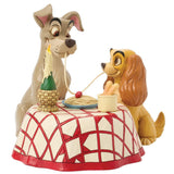 Jim Shore Disney Traditions - Lady and The Tramp Spaghetti Dinner for Two Figurine 6016899