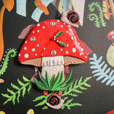 Allen Designs - Fun Guy Mushroom Snail Swing Pendulum Wall Clock 6012446