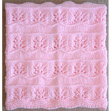 Hand Knitted Baby Blanket - Pastel Pink Floral Pattern