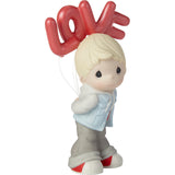 "Sale" Precious Moments - I Can't Hide My Love For You Boy Porcelain Figurine 202002