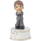 "Sale" Precious Moments - Holy Communion Boy Musical Figurine 212103