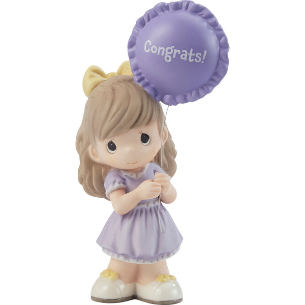 Precious Moments - Congrats! Girl with Purple Balloon Porcelain Figurine 216008