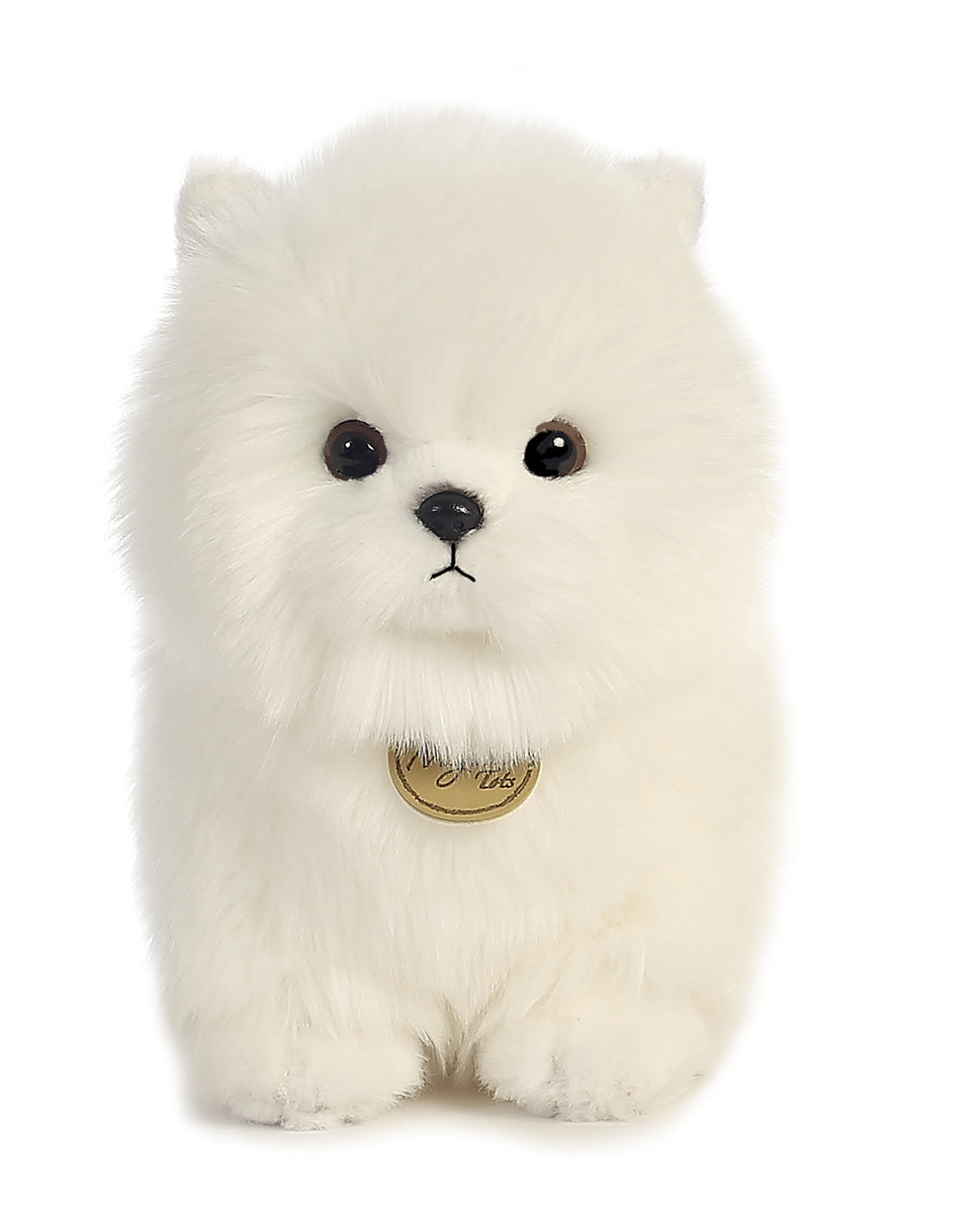 White Pomeranian Plush Toy Pompom Dog