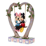 Jim Shore Disney Traditions - Mickey & Minnie on Heart-Shaped Swing Figurine 6008328