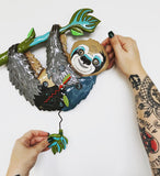 Allen Designs - Slow Poke Sloth Animal Swing Pendulum Wall Clock P1926