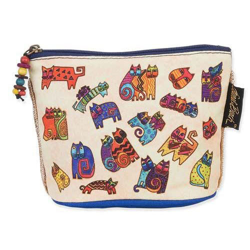 Laurel Burch - Floating Cats Cosmetic Bag with Beads Charm