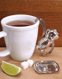 "Sale" Kikkerland - Metal Monkey Hanging Tea Infuser with Saucer CU39