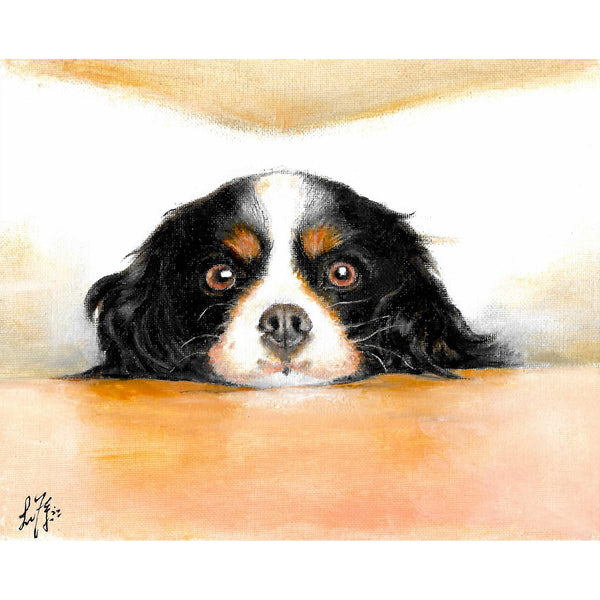 Original Dog Portrait Oil Painting - Cavalier King Charles Spaniel