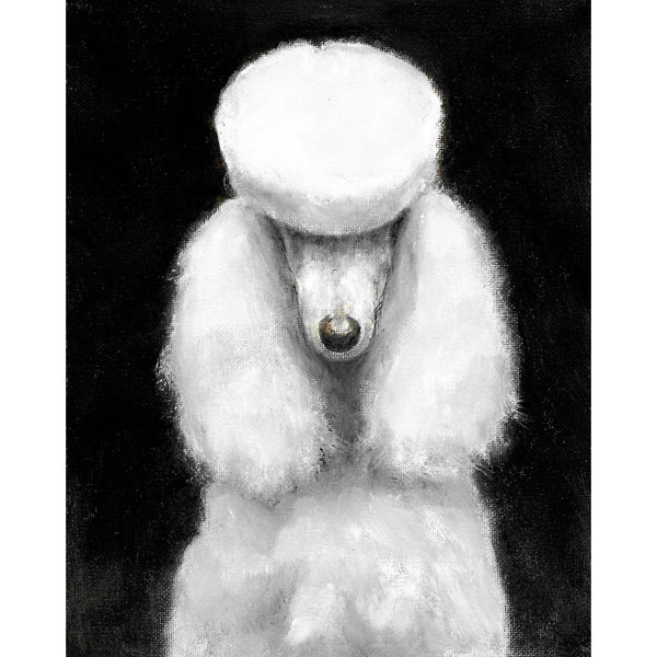 Original Dog Portrait Oil Painting - White Standard Poodle