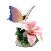 Fine Porcelain Figurine - Jewel Pink Lily with Butterfly 11001