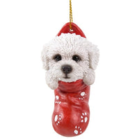 Pacific Giftware - Stocking Pups Bichon Frise Dog Ornament 12463