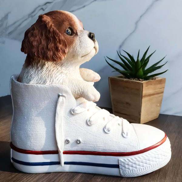 "Sale" Pacific Giftware - Shoe Pup Cavalier King Charles Spaniel Dog in Sneaker Figurine 13151