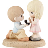 Precious Moments - Will You Marry Me Proposal Wedding Ring Porcelain Figurine 133022