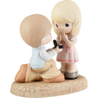 Precious Moments - Will You Marry Me Proposal Wedding Ring Porcelain Figurine 133022