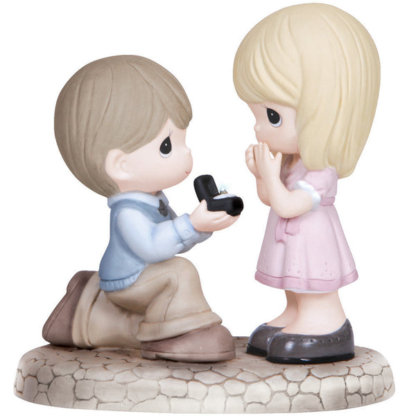 Precious Moments - Will You Marry Me Proposal Wedding Ring Porcelain Figurine 133022