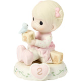 "Clearance Sale" Precious Moments - Growing in Grace Age 2 Baby Girl Porcelain Figurine 142011