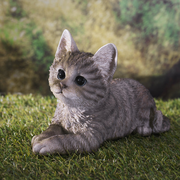 Kitty Cats™ - Gray Cat Laying Down Figurine 14879