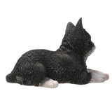 Pacific Giftware - Black & White Cat Laying Down Figurine 14880