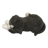 Pacific Giftware - Black & White Cat Laying Down Figurine 14880