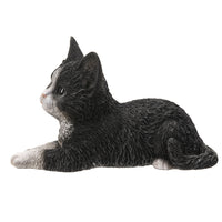 Pacific Giftware - Black & White Cat Laying Down Figurine 14880