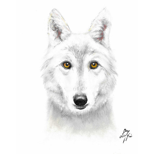 Original Dog Portrait Oil Painting - Wolf Hybrid