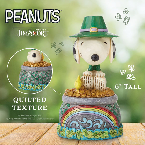Jim Shore x Peanuts - Snoopy & Woodstock Pot of Gold St. Patrick's Day Figurine 6011945