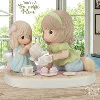 Precious Moments - Mom, You're Tea-rrific Daughter Afternoon Tea Party Porcelain Figurine 213010