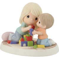 Precious Moments - Best Mom on The Block Mother Play with Son Porcelain Figurine 213011