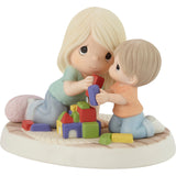 Precious Moments - Best Mom on The Block Mother Play with Son Porcelain Figurine 213011