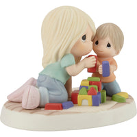 Precious Moments - Best Mom on The Block Mother Play with Son Porcelain Figurine 213011