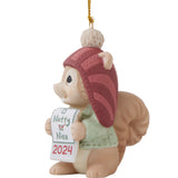 Precious Moments - Have You Been Nutty Or Nice? 2024 Dated Porcelain Animal Ornament 241009