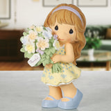 Precious Moments - Thanks A Bunch Girl with Flower Bouquet Figurine 242013