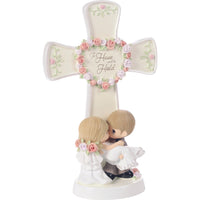 Precious Moments - To Have And To Hold Wedding Cake Topper Cross Figurine 242428