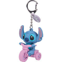 Precious Moments Disney - Stitch on Pink Tricycle Backpack Bag Clip Charm 242713