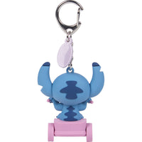 Precious Moments Disney - Stitch on Pink Tricycle Backpack Bag Clip Charm 242713