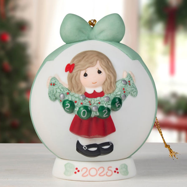 Precious Moments - 2025 Dated Christmas Ball Ornament Deck The Halls 251003