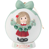 Precious Moments - 2025 Dated Christmas Ball Ornament Deck The Halls 251003