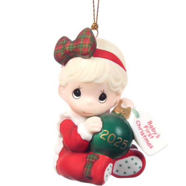 Precious Moments - 2025 Dated Girl Ornament Baby's First Christmas 251005