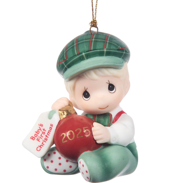 Precious Moments - 2025 Dated Boy Ornament Baby's First Christmas 251006