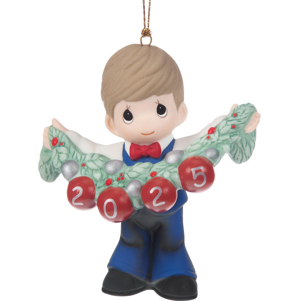 Precious Moments - 2025 Dated Christmas Ornament Deck The Halls Boy 251010