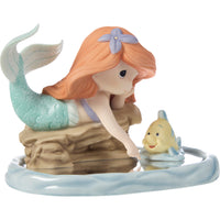 Precious Moments x Disney - The Little Mermaid Ariel & Flounder Porcelain Figurine 251020
