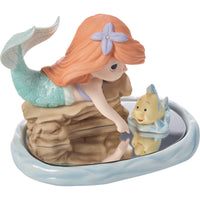 Precious Moments x Disney - The Little Mermaid Ariel & Flounder Porcelain Figurine 251020