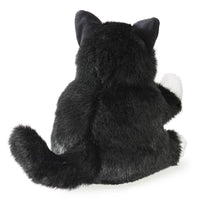 Folkmanis - Black & White Tuxedo Cat Hand Puppet Plushie 3179