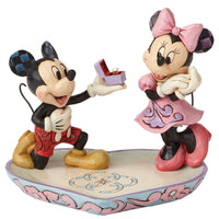 Jim Shore x Disney Traditions - Mickey & Minnie Ring Dish Propose Figurine 4055436