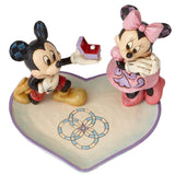 Jim Shore x Disney Traditions - Mickey & Minnie Ring Dish Propose Figurine 4055436