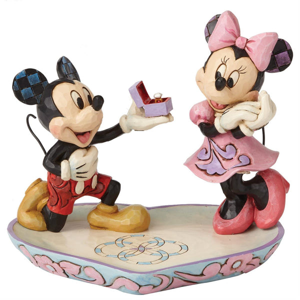 Jim Shore x Disney Traditions - Mickey & Minnie Ring Dish Propose Figurine 4055436