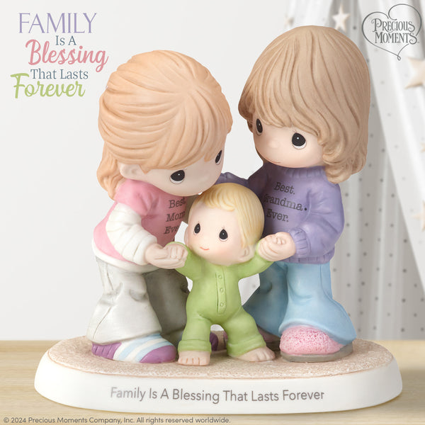 Precious Moments - Family Is A Blessing That Lasts Forever Best Mom Best Grandma Porcelain Figurine 173009